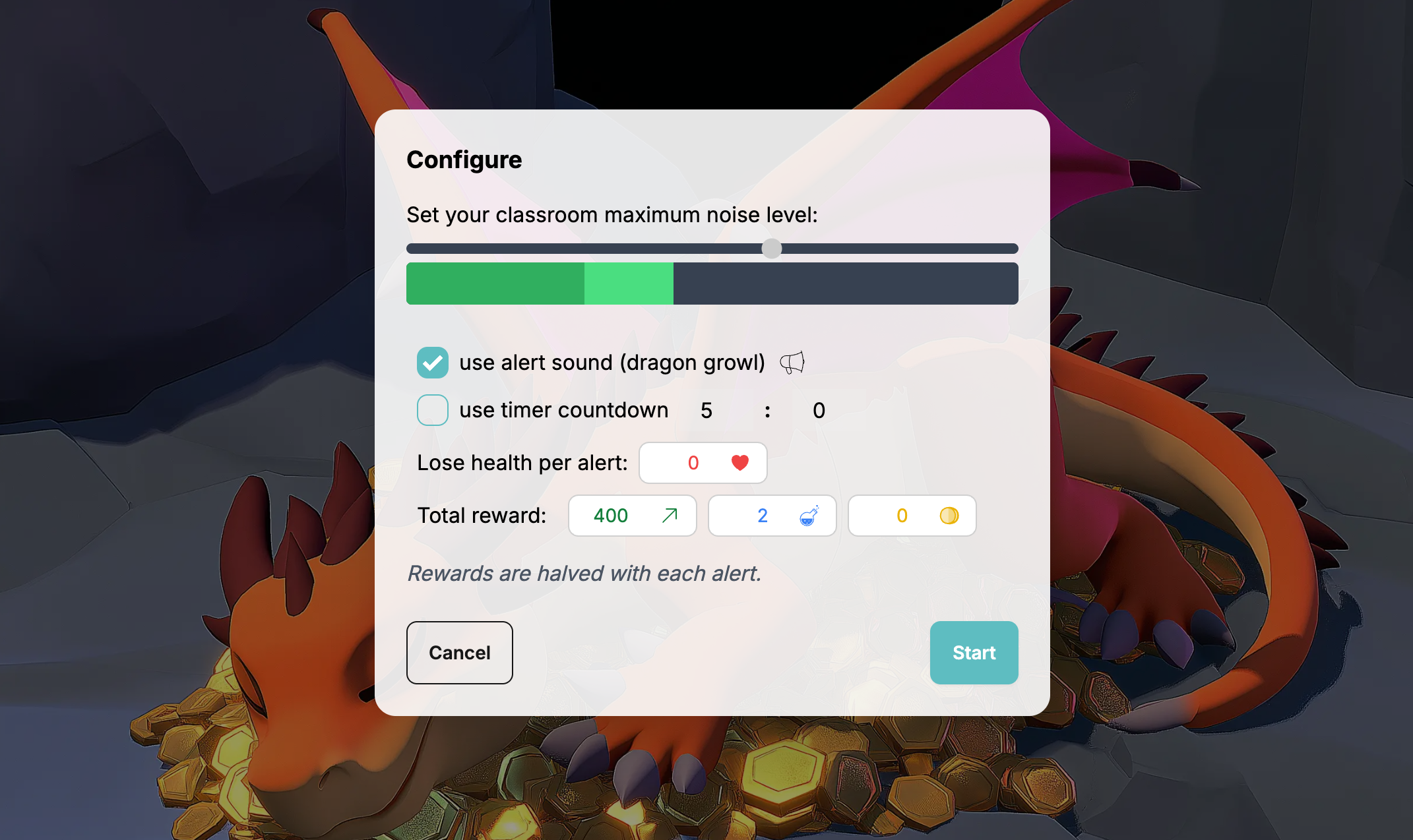 Boîte de dialogue de configuration