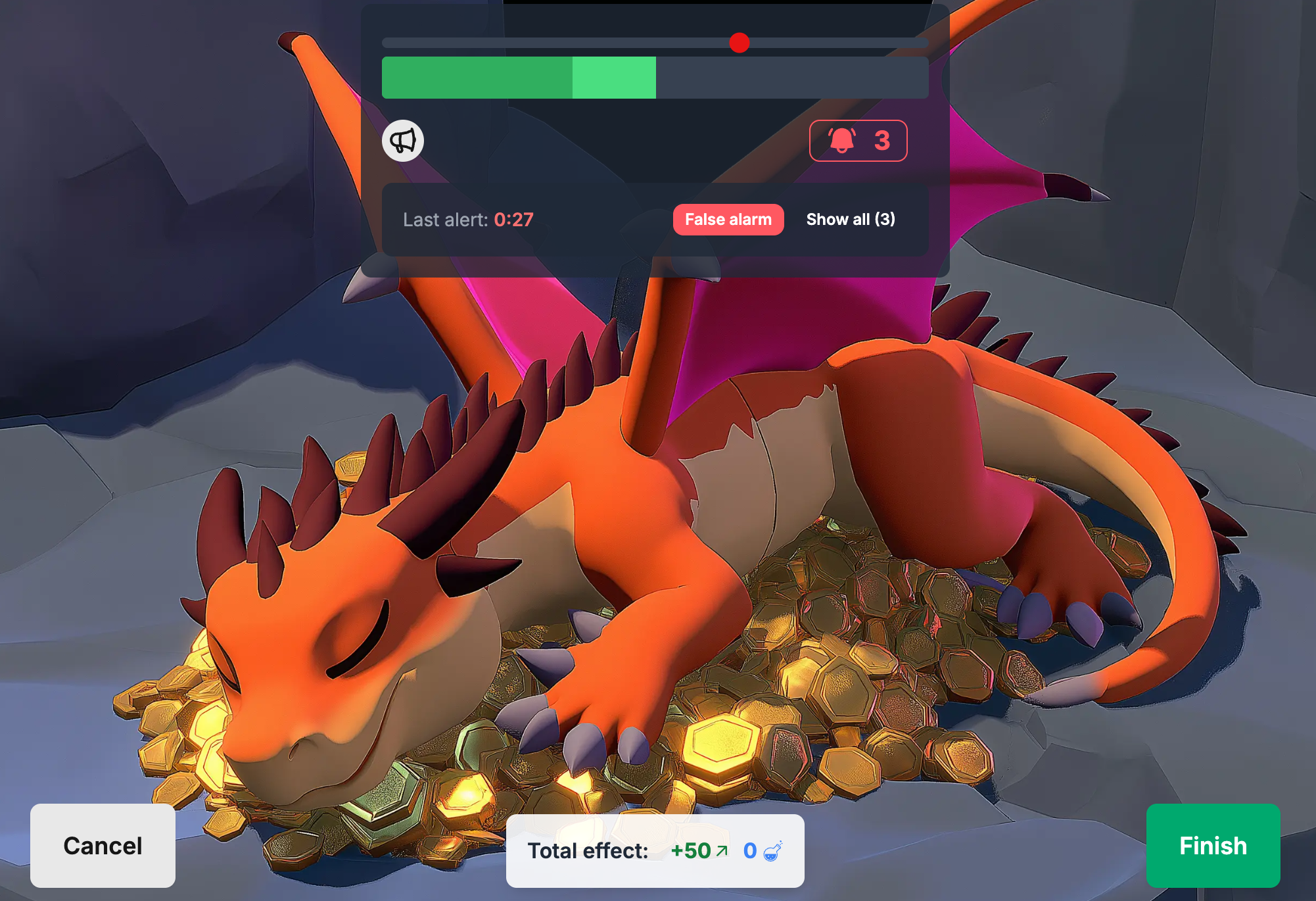 Dragon dormant paisiblement en arrière-plan