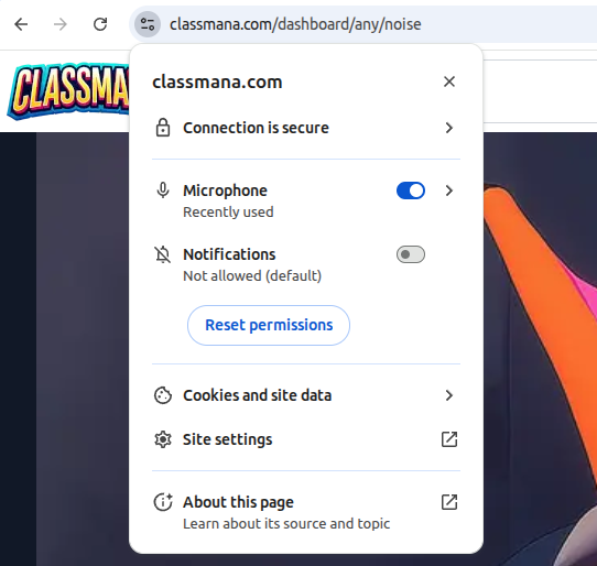 Permissions de microphone Chrome